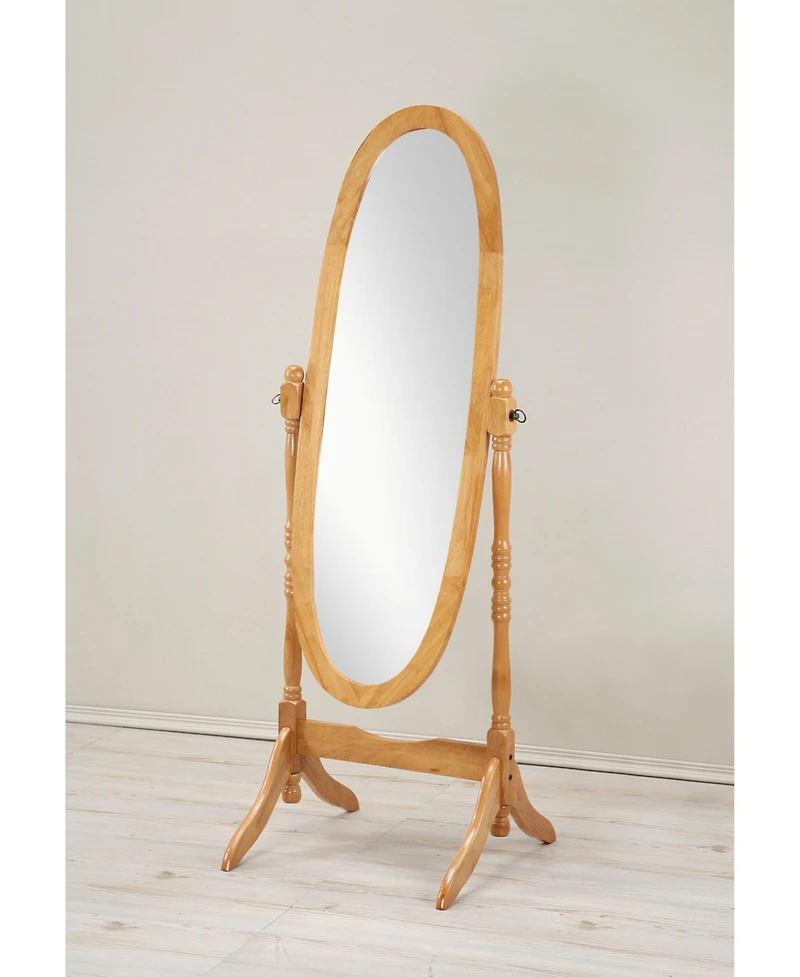 Streamdale Traditional Queen Anna Style Wood Floor Cheval Mirror, Oak Finish