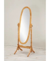 Streamdale Traditional Queen Anna Style Wood Floor Cheval Mirror, Oak Finish