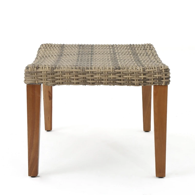Streamdale Furniture Cozy Transitional Wicker Ottoman for Outdoor Spaces