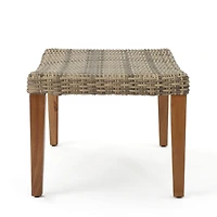 Streamdale Furniture Cozy Transitional Wicker Ottoman for Outdoor Spaces