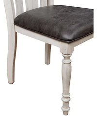 Streamdale Furniture Weathered Oak Turned Leg Dining Chair Set of 2