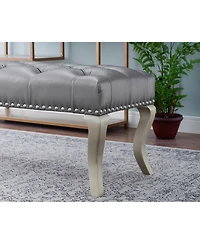 Streamdale Furniture Maxem Tufted FabricUpholstered Bench with Nailhead Trim