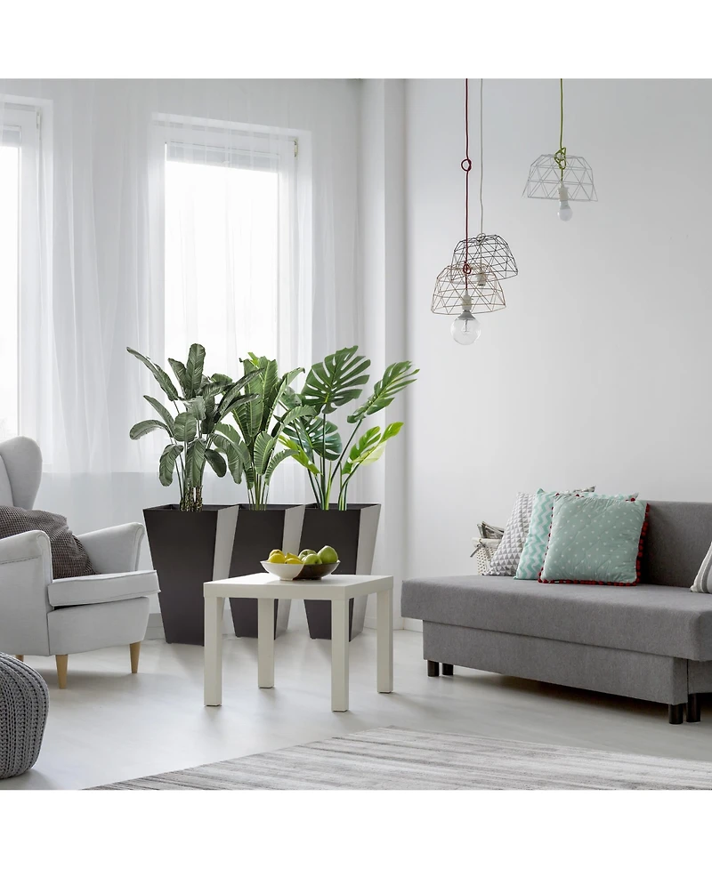 Tall Square Planter with Drainage Holes, Indoor and Outdoor