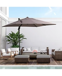 Spacious Cantilever Umbrella with Adjustable Shade, 8x8ft Canopy