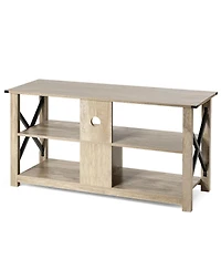 Gymax 3-Tier Tv Stand Entertainment Center for Tv's up to 55'' w/ Open Shelves