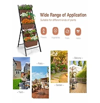 Sugift 5-tier Vertical Garden Planter Box Elevated Raised Bed with 5 Container