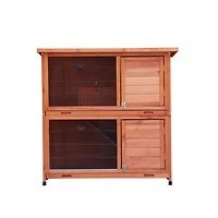 Streamdale 2-Story Outdoor Rabbit Hutch with Run & Removable Trays