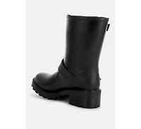 Anong Harness Detail Calf Boots Women