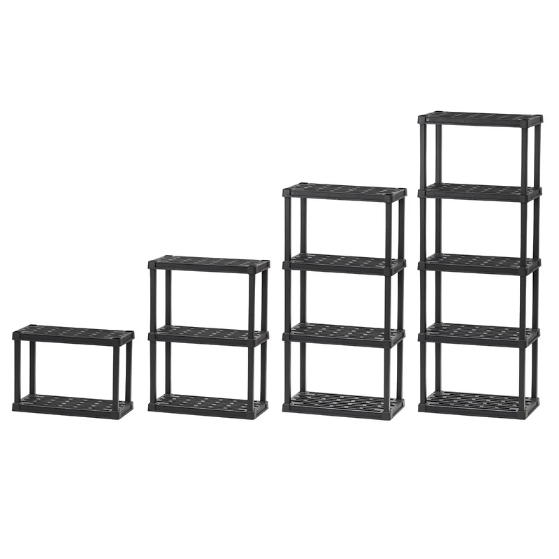 Iris Usa 5-Tier Shelving Unit, 64" Fixed Height, Medium Storage Organizer Shelf for Home, Garage, Basement, Shed and Laundry Room, 24"L x 12"W x 64"H,
