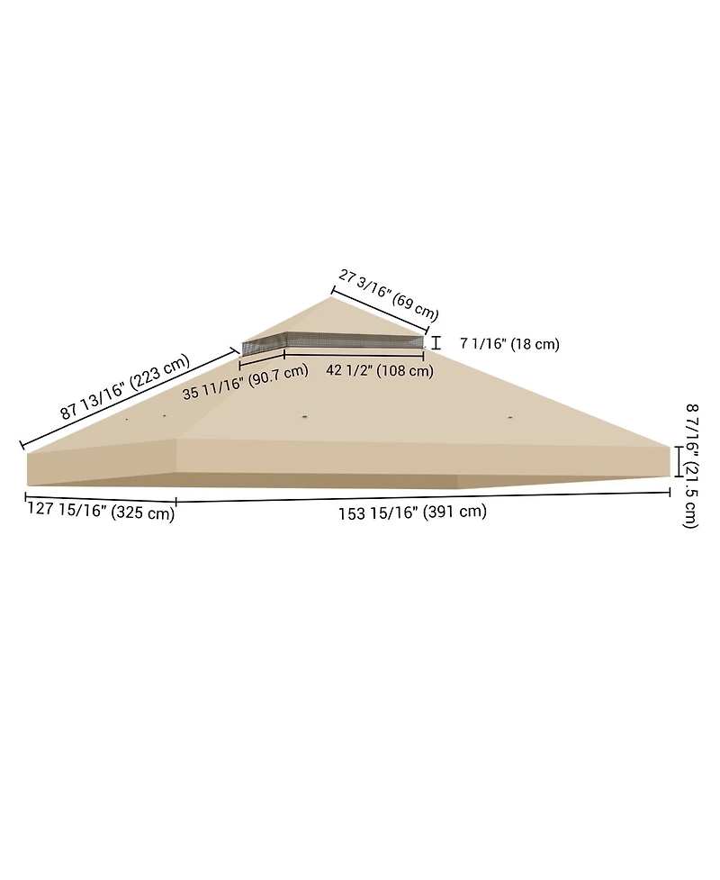 Yescom Canopy Top Replacement UV30+ Cover for 2-Tier 10x12 Ft Gazebo Patio
