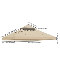Yescom Canopy Top Replacement UV30+ Cover for 2-Tier 10x12 Ft Gazebo Patio