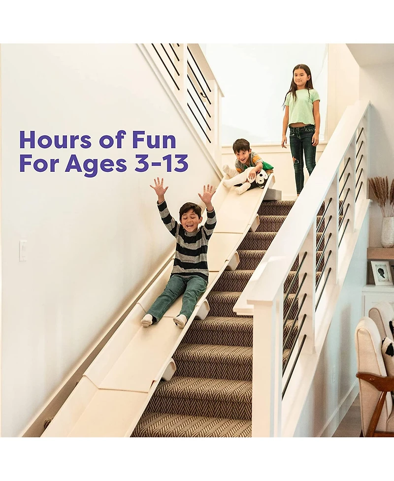 Stairslide Original Stair Mounted Kids Indoor Slide for 9 to 12 Stairs, (4 Pack)