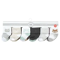 Luvable Friends Baby Boys Unisex Grow with Me Cotton Terry Socks, White Solid, 0-6 and 6-12 Months