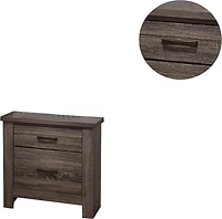 Simplie Fun Natural Finish Striking Wooden Nightstand Bedside Table 2X Drawers Storage Bedroom Furniture