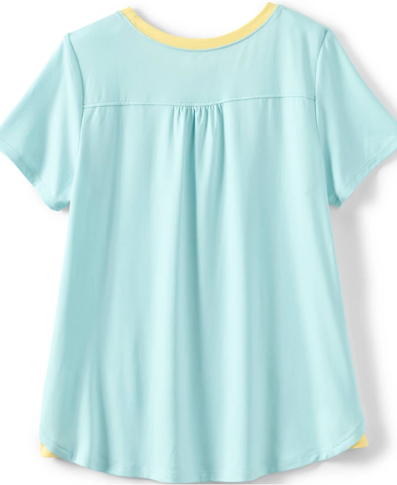 Lands' End Girls Short Sleeve Active Curved Hem Tee