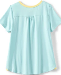 Lands' End Girls Short Sleeve Active Curved Hem Tee