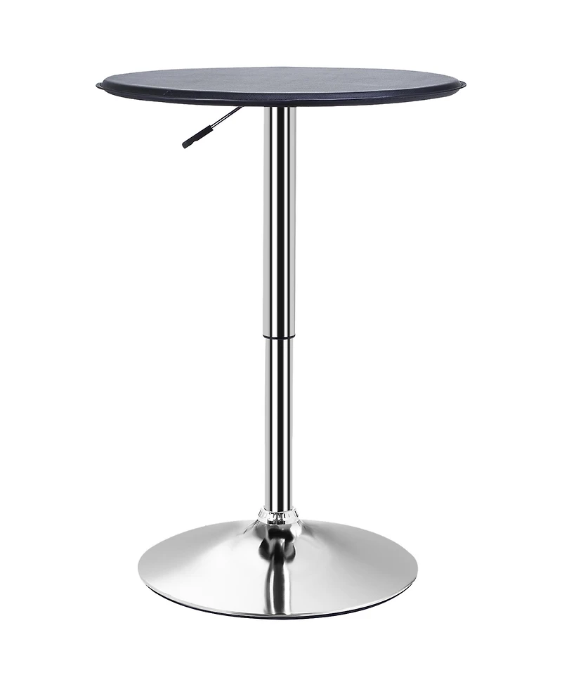 Homcom 25" Round Indoor Home Pub Bar Table Adjustable Bistro Counter Round Swivel Top