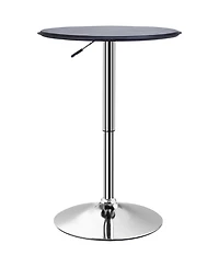 Homcom 25" Round Indoor Home Pub Bar Table Adjustable Bistro Counter Round Swivel Top