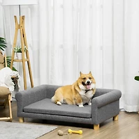 PawHut Dog Couch, Cat or M-l Dog Sofa Bed with Removable Seat Cushion