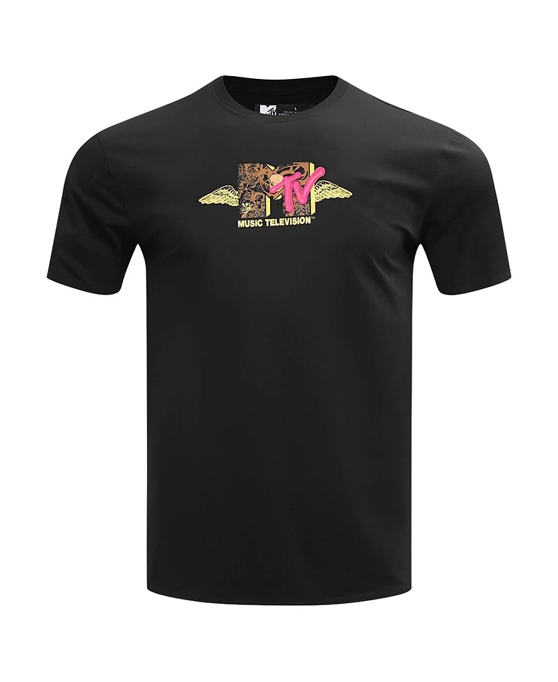 Freeze Max Men's Black Mtv Angel Wings Regular Fit T-Shirt