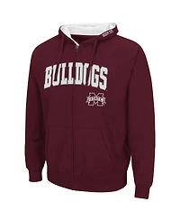 Colosseum Men's Maroon Mississippi State Bulldogs Arch Logo 3.0 Full-Zip Hoodie