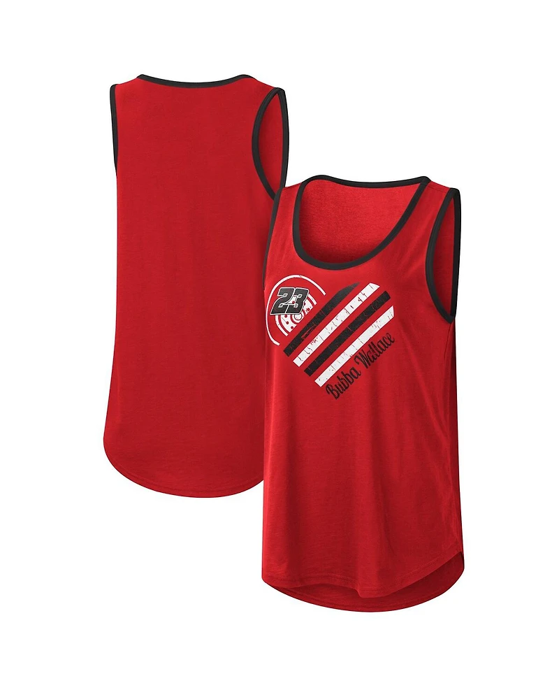 G-iii 4Her by Carl Banks Women's Red Bubba Wallace A Game Scoop Neck Tank Top