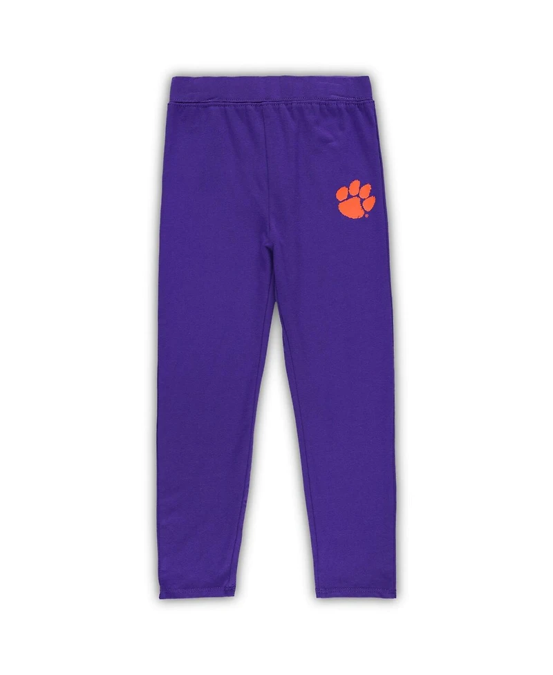 Outerstuff Preschool Orange/Purple Clemson Tigers Forever Love T-Shirt Leggings Set