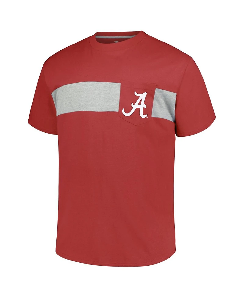 Profile Men's Crimson Alabama Tide Big Tall Color Stripe T-Shirt