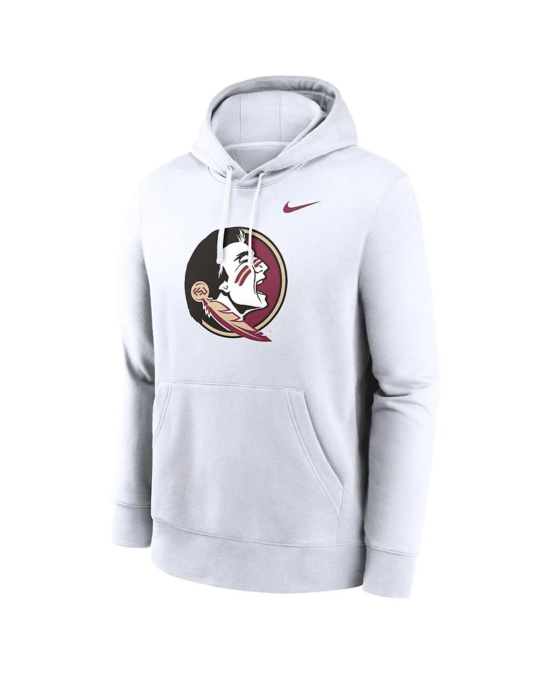Nike Men's White Florida State Seminoles Primetime Evergreen Club Fleece Pullover Hoodie