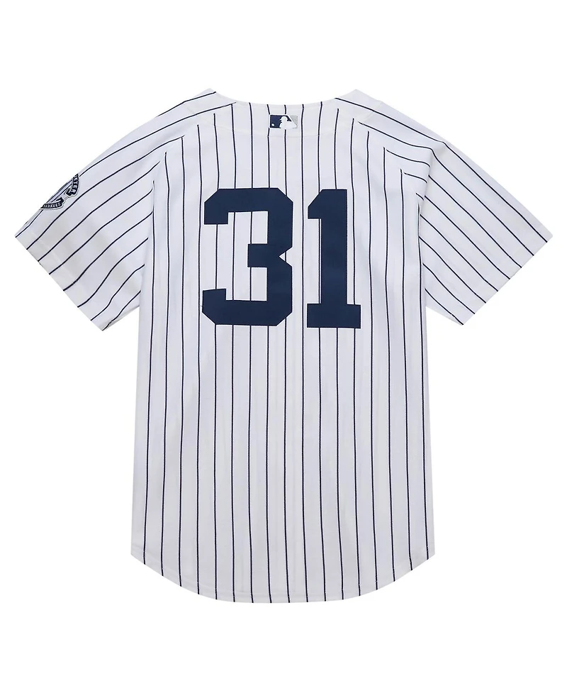 Mitchell & Ness Men's Ichiro Suzuki White New York Yankees 2014 Cooperstown Collection Authentic Throwback Jersey