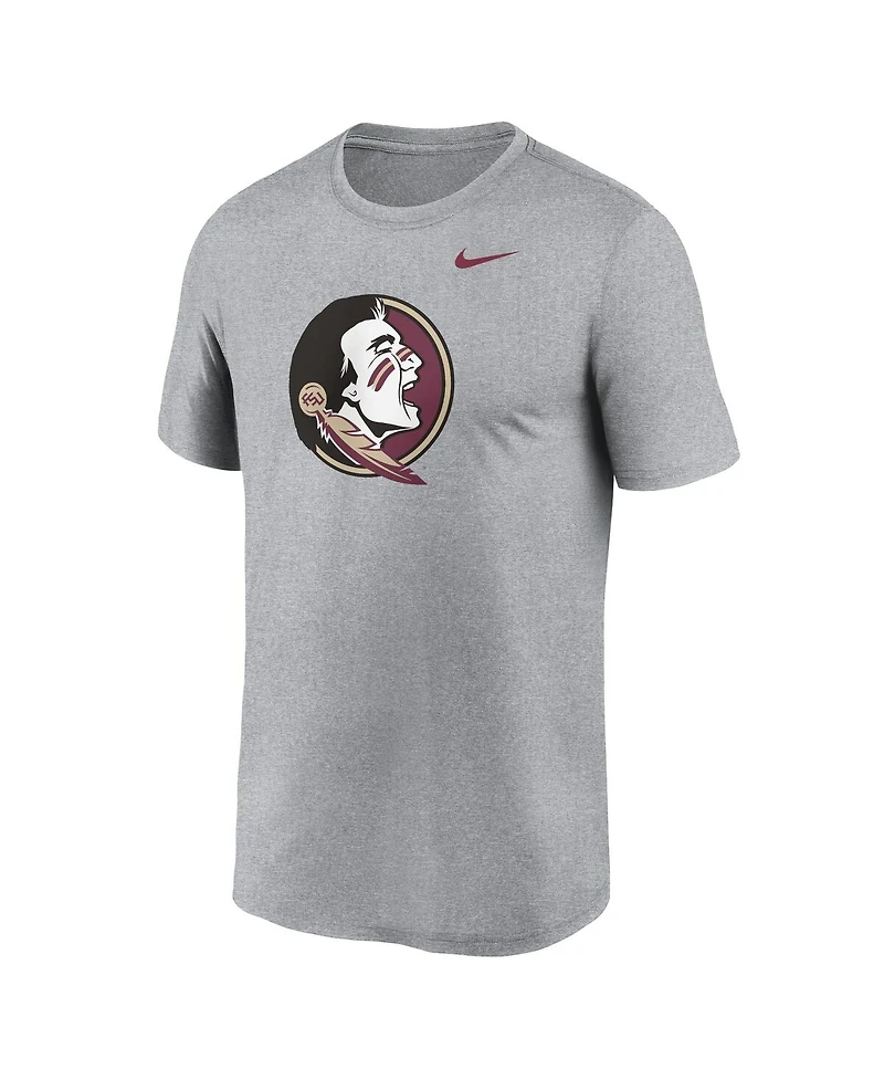 Nike Men's Heather Gray Florida State Seminoles Primetime Legend Logo T-Shirt
