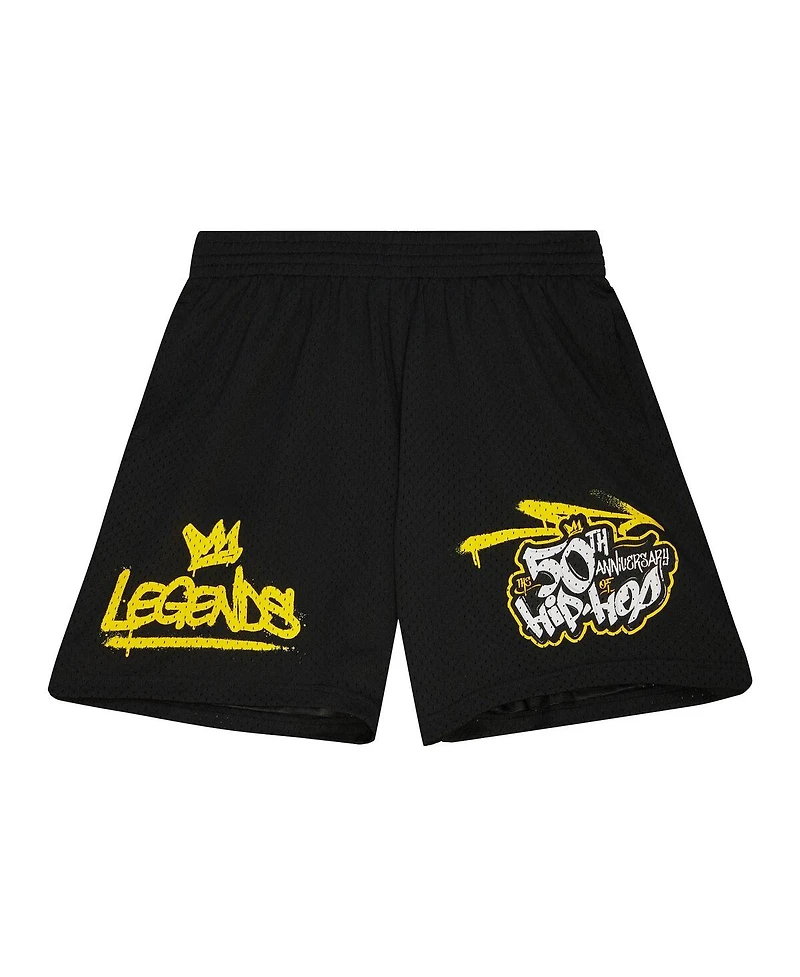 Mitchell & Ness Men's Black 50th Anniversary of Hip-Hop Legends Shorts