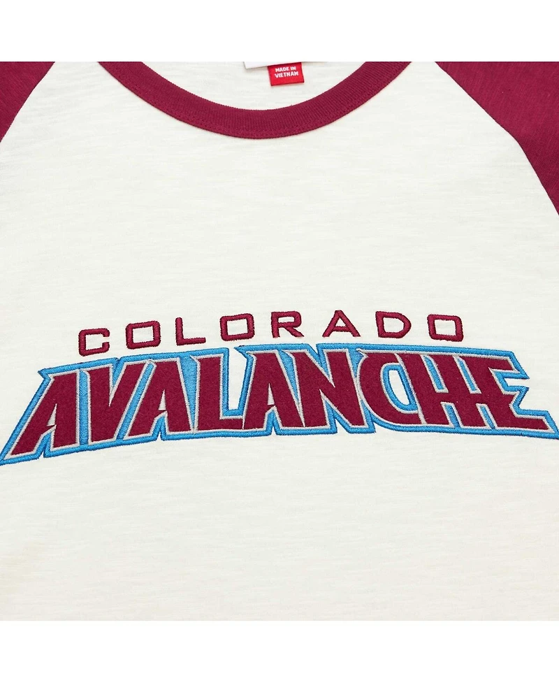 Mitchell & Ness Men's Cream Colorado Avalanche Legendary Slub Vintage Raglan Long Sleeve T-Shirt