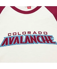 Mitchell & Ness Men's Cream Colorado Avalanche Legendary Slub Vintage Raglan Long Sleeve T-Shirt