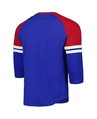 Mitchell & Ness Men's Royal Chicago Cubs Cooperstown Collection Legendary Raglan Slub Henley Three-Quarter Sleeve T-Shirt