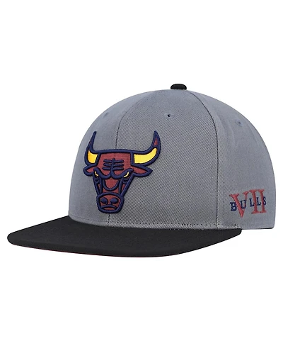 Mitchell & Ness Men's Gray/Black Chicago Bulls Core Snapback Hat