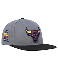 Mitchell & Ness Men's Gray/Black Chicago Bulls Core Snapback Hat
