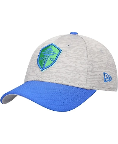 New Era Big Boys and Girls Gray/Blue Seattle Sounders Fc Active 9FORTY Adjustable Hat