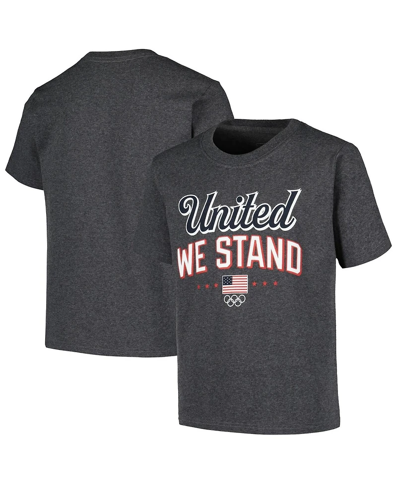 Outerstuff Big Boys and Girls Team Usa Heather Charcoal Victory T-Shirt