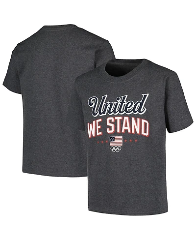 Outerstuff Big Boys and Girls Team Usa Heather Charcoal Victory T-Shirt
