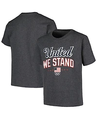 Outerstuff Big Boys and Girls Team Usa Heather Charcoal Victory T-Shirt