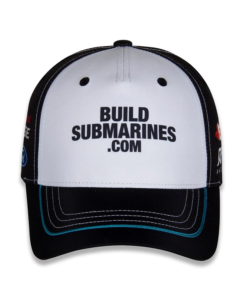 Checkered Flag Sports Men's White/Black Brad Keselowski BuildSubmarines.com Uniform Adjustable Hat