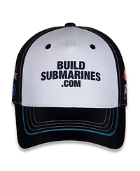 Checkered Flag Sports Men's White/Black Brad Keselowski BuildSubmarines.com Uniform Adjustable Hat