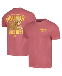 Image One Men's and Women's Burgundy Minnesota Golden Gophers Hyper Local 3D Statue Lettermark T-Shirt