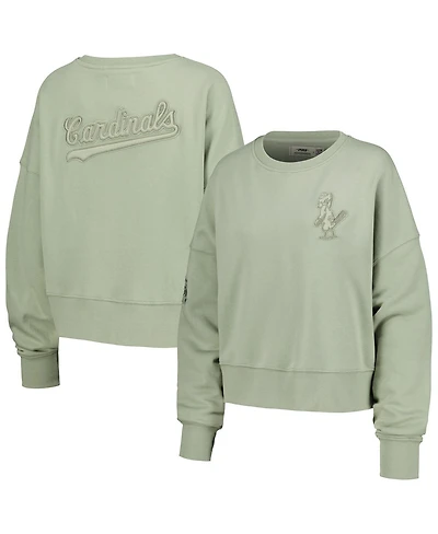 Pro Standard Women's Green St. Louis Cardinals Neutral Oversized Boxy Cropped Pullover Sweatshirt