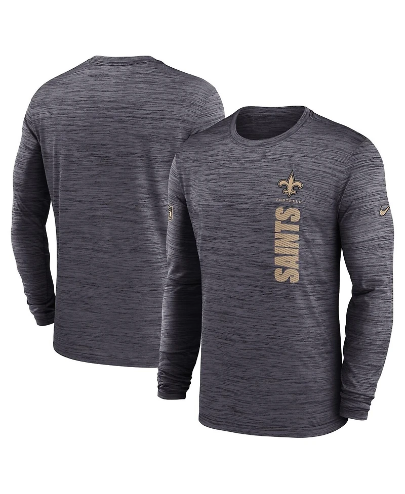 Nike Men's Black New Orleans Saints 2024 Sideline Velocity Performance Long Sleeve T-Shirt
