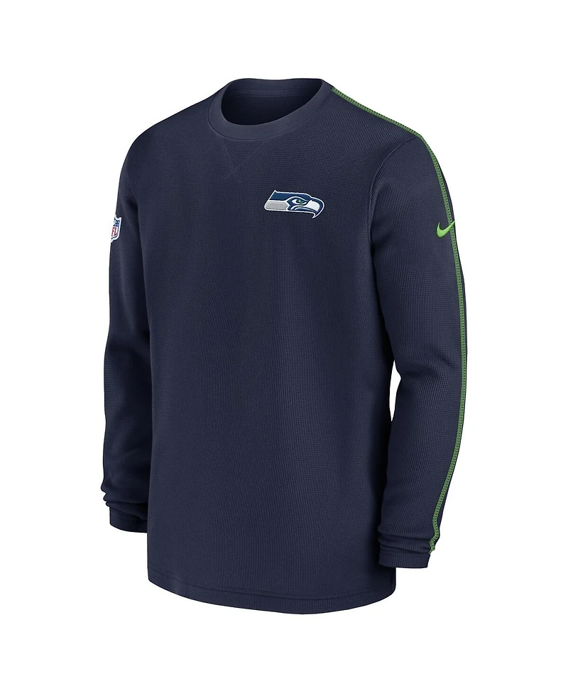 Nike Men's College Navy Seattle Seahawks 2024 Sideline Coaches Long Sleeve Top