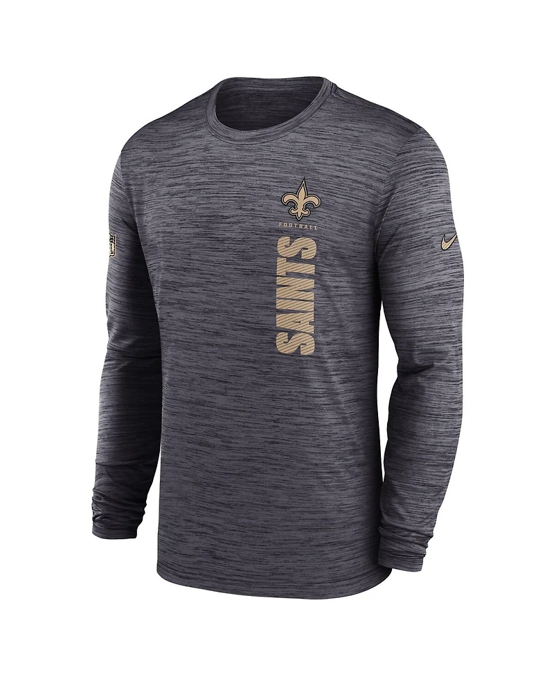 Nike Men's Black New Orleans Saints 2024 Sideline Velocity Performance Long Sleeve T-Shirt