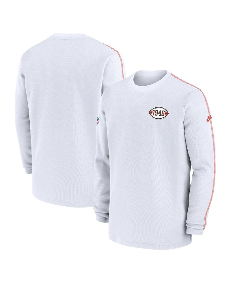 Nike Men's White Cleveland Browns Alternate Logo Coach Long Sleeve T-Shirt