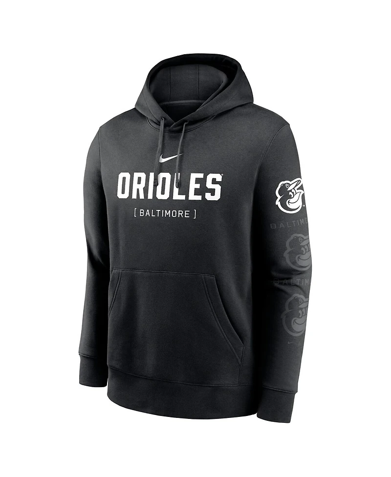 Nike Men's Black Baltimore Orioles Fashion Club Pullover Hoodie